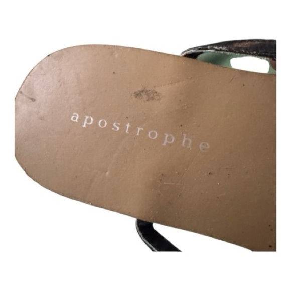 Apostrophe Black Sandals with Thin Straps and Studded Detail - Picture 6 of 7